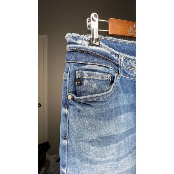 NWT Kancan High Rise Ankle Skinny Double Button Stretch Leilani Dark Wash Size X - Picture 3 of 7